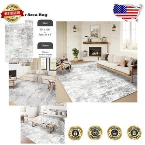 Stylish Stain-Resistant Area Rug 6x9 - Non-Slip & Easy to Clean for Living Rooms - Picture 1 of 8