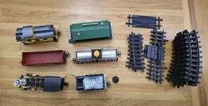 Model Train Set Lot New Bright 1986 Trains Cars Tracks Building Engine Untested! - Picture 1 of 15