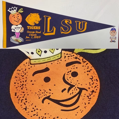 1983 football LSU Louisiana State Tigers University Pennant 11.5x29.75 Orange Cover