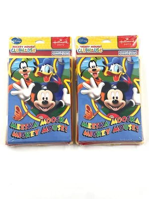 2 Pack Mickey Mouse Meeska Mooska 8 Invitaions & 8 thank Birthday Party Supplies - Image 1 of 2