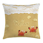 Summer Throw Pillow Cushion Cover Card With Crabs Sea
