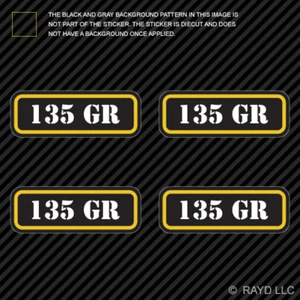(4x) 135 GR Ammo Can Sticker Set Decal Self Adhesive molon bullet type 2 grain - Picture 1 of 1