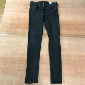 Rag & Bone Skinny Jean Women Size 26 Black Denim Low Rise Straight Leg Stretch - Picture 1 of 13