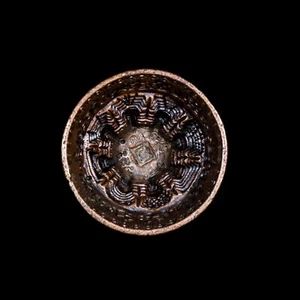 Tibetische antike TSA TSA Gießform TSATSA Mold handgeschnitzt Om Ah Hum Lima Bronze 4,1" - Bild 1 von 9