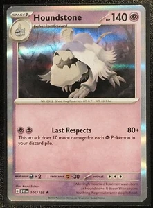 Juego de bases Pokémon JCC, piedra sabuesa, escarlata y violeta #106, holográfico, raro - Imagen 1 de 1
