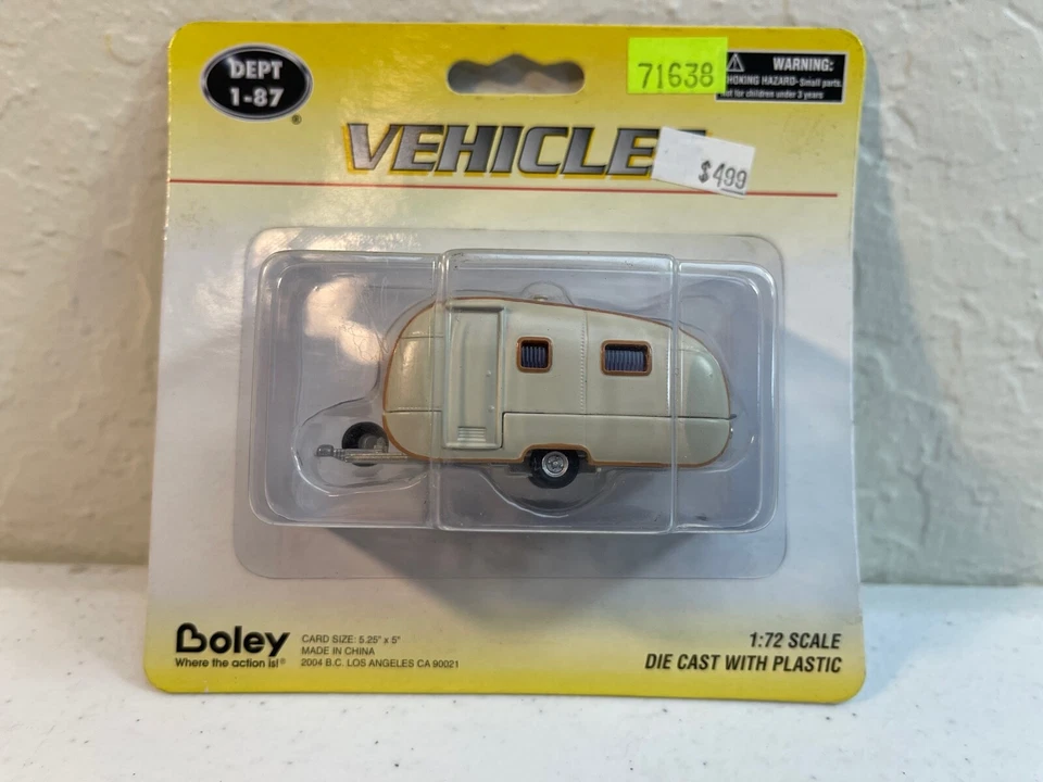 Boley Vehicles #2063-0 HO Scale White Camper Trailer 1/72