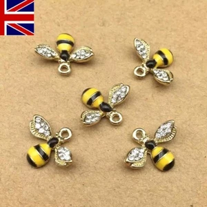 Abeja Dijes Colgante Collar Pulsera Pendientes Fabricación de Joyas Artesanía Oro Negro - Imagen 1 de 4