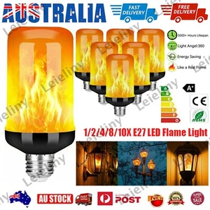 1-10Pack E27 LED Flame Effect Light Bulb 4 Modes Flickering Fire Simulated Lamp - Picture 1 of 16