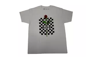 Neff Mens Checkerboard Rose Graphic White Shirt New L - Picture 1 of 6