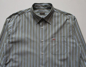 Men's Napapijri Shirt Long Sleeve Stripe Green / Blue Regular (size XL) - Picture 1 of 7