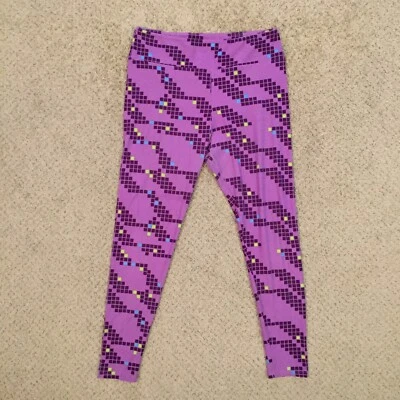 Leggings LuLaRoe púrpura geométricos para mujer altos y con curvas Foto 1 de 4