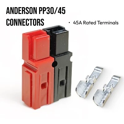 Anderson PP35/45 Connectors Red Black 45AMP Pairs Kit Terminal UK - Image 1 of 2