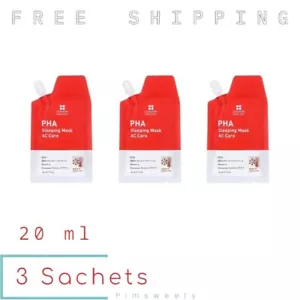 3 Sachets X 20 ml Leaders In Solution PHA Sleeping Mask AC Care Moisturized Face - Picture 1 of 9