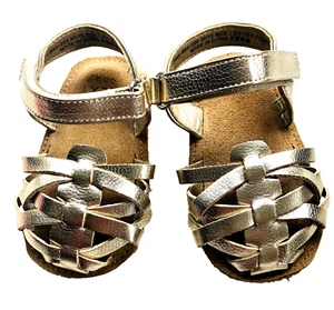 NEXT Baby Occasion Gold Sandals 3/6mnths Brand new Faux suede padded sole RRP £9 - Picture 1 of 5