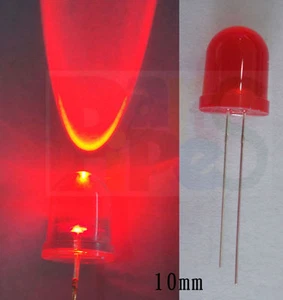 10p Super Bright 6000MCD 10mm Red Diffused DIY LED,R10s - Picture 1 of 2