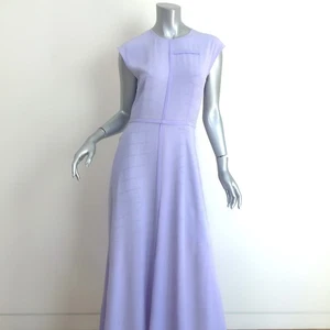 Victoria Beckham Lilac Cap Sleeve 100% Silk Midi Dress SZ 10 NWT - Picture 1 of 6