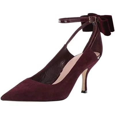 Kate Spade Sheena глубокий Russet замши бархата бант лодыжки ремень каблуки 9,5 М - Изображение 1 из 4