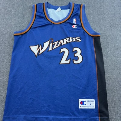 Washington Wizards Michael Jordan Basketball Jersey Mens Large Champion Blue NBA Foto 1 de 4