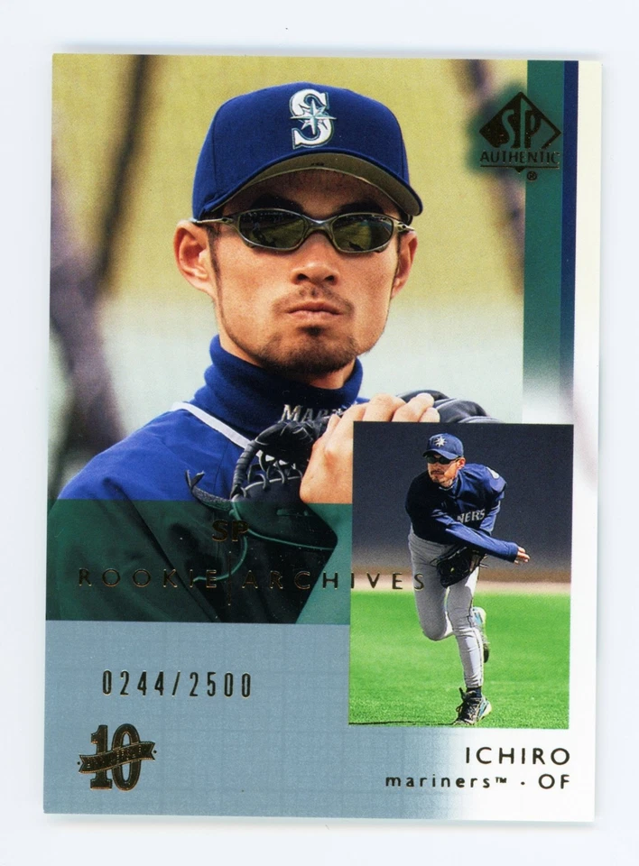 2003 SP Authentic 119 Ichiro Rookie Archives 244/2500 Seattle Mariners HOF - Image 1 of 2
