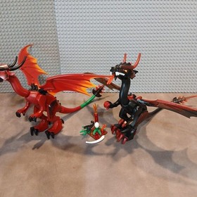 LEGO Castle Fantasy Era King's Castle Siege 7094 Dragon & Red Dragon Set Used