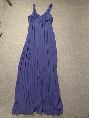 A PEA IN THE POD MATERNITY DRESS Maxi Jersey Blue Braided Straps Size Large - Image 1 of 4