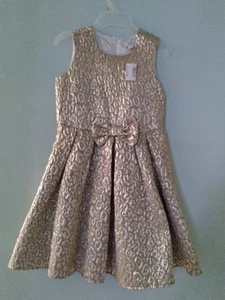 The Childrens Place Gold Party Dress Girls Size 12 Sleeveless At 1989 Place - Picture 1 of 11