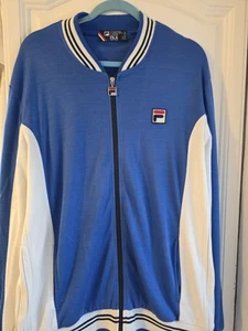 Fila Vintage Retro Britpop White Line Tracksuit Top Mens 3xl - Picture 1 of 6