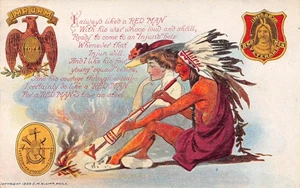 Verbesserter Orden Roter Männer Bruderorganisation gegründet 1834 Postkarte 1909 - Bild 1 von 2