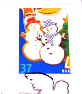 Christmas Holiday 2005 - Snowman Cookies - 22kt Gold Replica Stamps - SEE BELOW - Image 1 of 4
