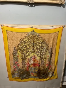 BEPPE SPADACINI "Pavillon" SCHAL 100 % SEIDE DRUCK 33"/34" EX-ZUSTAND D2 - Bild 1 von 3