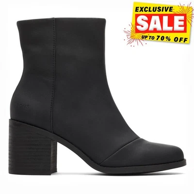 Botas Formales De Cuero Para Mujer Toms Evelyn De Moda Negras - Imagen 1 de 4