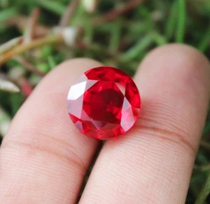 Rare Pigeon Blood Red Ruby 11–12 Ct | Certified Natural Round Cut AAA+ Gem - Picture 1 of 6