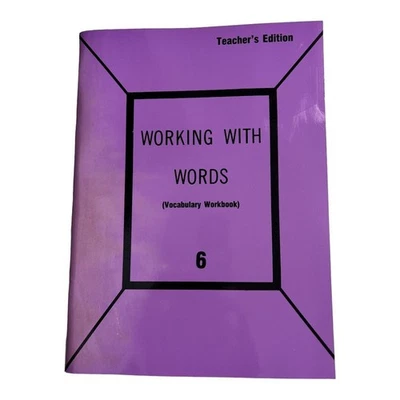 Working with Words Vocabulary Workbook 6 Teachers Ed~Pathway Publishers M1 06 - Image 1 of 4