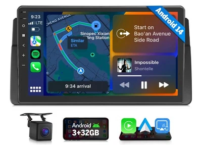 Für BMW E46 318i 318ti 320ci Android 14 Autoradio GPS Navi CarPlay WiFi RDS DAB+ - Bild 1 von 4