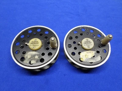 Lote de 2 carretes de carrete de mosca vintage PFLUEGER Medalist de Shakespeare de 3" Foto 1 de 4