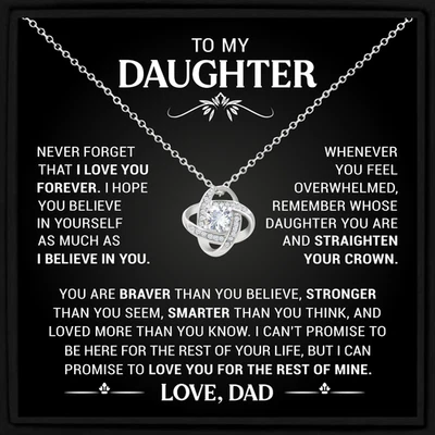 Daughter Gift from Dad Necklace with Message Card Sentimental Jewellery Gift - Image 1 of 4