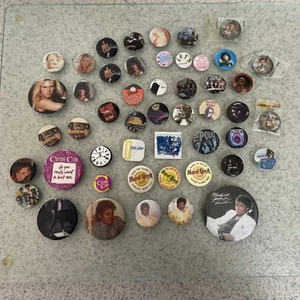 Rock N Roll Pin Button Lot Various Sizes 51 Total - Picture 1 of 16