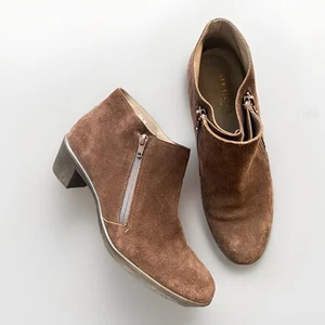 Sesto Meucci Damen-Stiefeletten aus braunem Wildlederimitat mit Blockabsatz Größe 10M - Bild 1 von 9