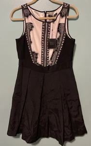 White House Black Market Damen 10 A-Linien Kleid UVP $ 180 schwarz Spitze Vaca Party - Bild 1 von 14