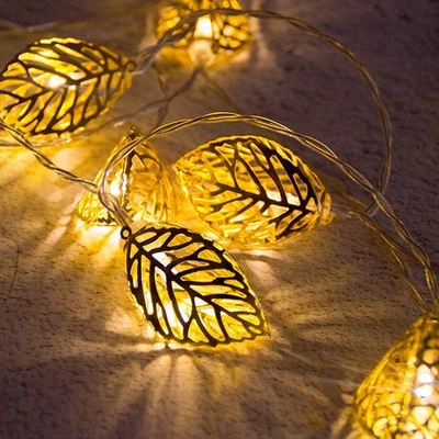 Leaf Shaped LED Fairy String Lights Battery Powered Home Party Wedding Decor - Image 1 of 4