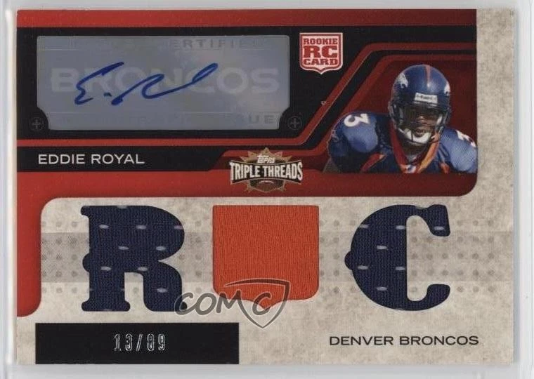 2008 Topps Triple Threads /89 Eddie Royal #123 Rookie Auto RC - Image 1 of 2