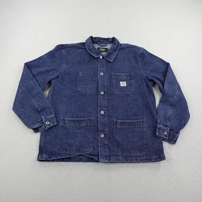 Chaqueta Deus Ex Machina Para Hombres 2XL Azul Denim Hank Chore Abrigo de Campo Trabajo Utilidad Foto 1 de 4