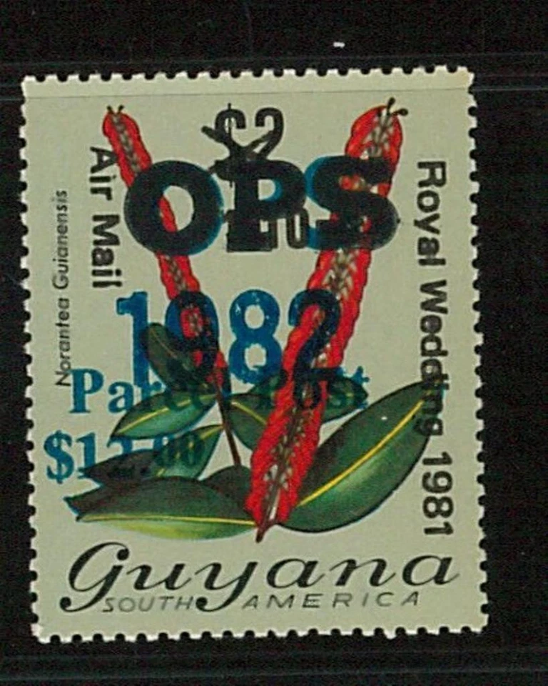 56812 - GUIANA - SELOS: ORQUÍDEAS - Selo sobreimpresso OPS 1982 Parcela postal - Imagem 1 de 1
