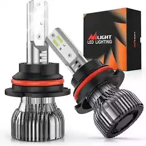 Nilight 9007/HB5 LED Headlight Bulbs E20 Series 50W 10000LM 6000K IP67 | 2 BULBS - Picture 1 of 7