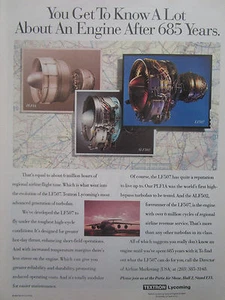 6/93 PUB TEXTRON LYCOMING LF507 TURBOFAN ALF502 PLF1A AIRLINER PARIS AIR SHOW AD - Picture 1 of 1