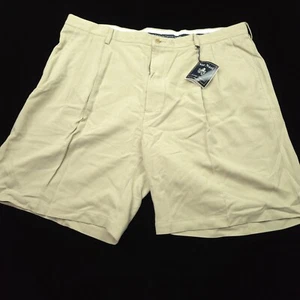 NEW! NAT NAST MENS 100% SILK TWILL SHORTS -44- KHAKI TAN DRESS LUXURY -9" -GOLF - Picture 1 of 13