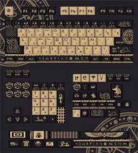 Ancient Egypt Pharaoh Theme Keycaps PBT Dye-sub 140 Keys for Cherry MX Keyboard - Picture 1 of 8