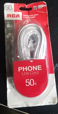 RCA - 50 Ft White Phone Line Cord TP443WHR White - Image 1 of 3