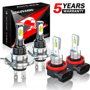 4x H4+H11 LED Headlight High Low Beam Fog Light For Kia Rio Sedan 2012-2018 - Picture 1 of 20