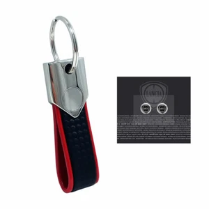 Keychain Red Carbon With Logos Lancia Black Original 12 MM - Picture 1 of 4